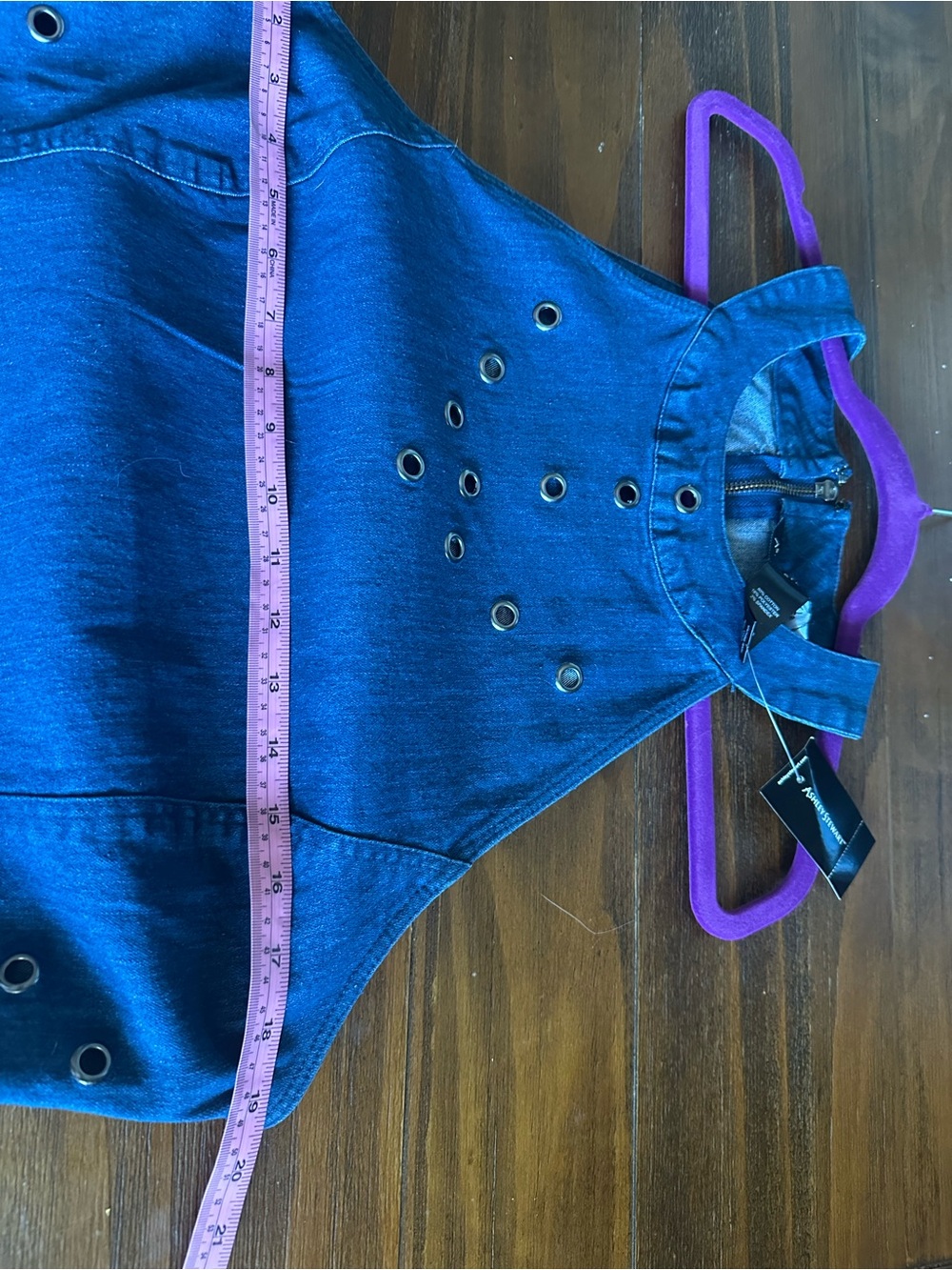 Ashley Stewart NWT Sleeveless Denim Shift Dress - Blue P2P 20” waist 17-18” - Picture 11 of 16